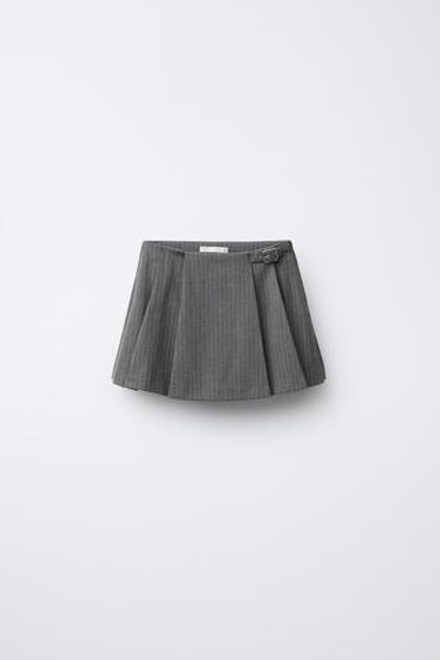 ZARA ЮБКА-ШОРТЫ В ПОЛОСКУ, АНТРАЦИТОВО-СЕРЫЙ