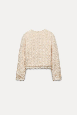 ZARA КАРДИГАН ИЗ РЕЛЬЕФНОЙ ТКАНИ, ЭКРЮ