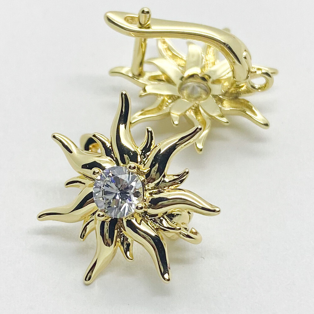 Ювелирные швензы с позолотой, размер 19*19 мм, цена за пару