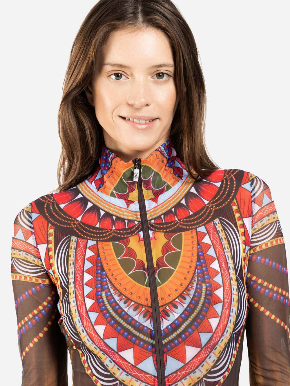 Купальник на молнии с рукавами "Африка"