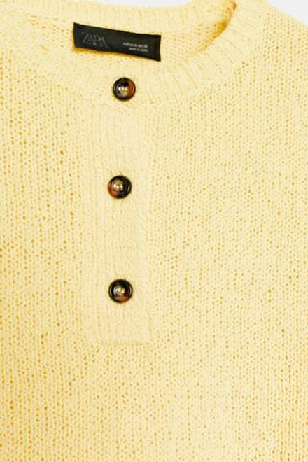 ZARA ДЖЕМПЕР С РУКАВОМ «ТРИ ЧЕТВЕРТИ», ЖЕЛТЫЙ