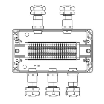 Взрывозащищенная клеммная коробка из алюминия TBE-A-14-(25xHMM.2)-2xKAEPM2MHK-20(A)-3xKAEPM2MHK-20(C)1Ex e IIC Т5 Gb / Ex tb IIIC T95°C Db IP66
