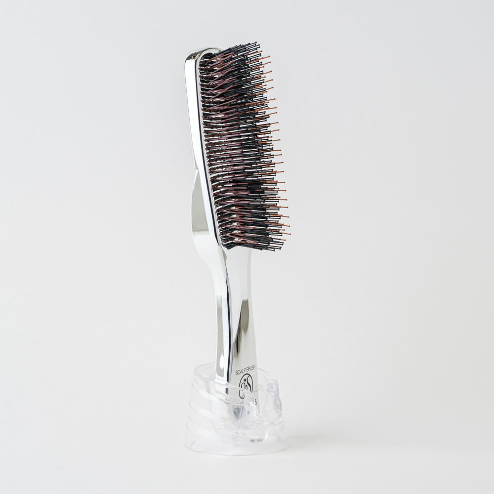 Расчёска Scalp Brush Professional, серебро, удлиненная, антистатическая из Японии