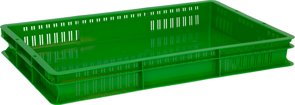 Ящик сплошной 600×400×75 мм, объем 15 л., арт.: 423-1, зелёный, код: 05544
