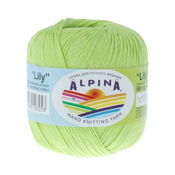 Пряжа Alpina Lily / уп.10 мот. по 50г, 175м, 145 яр.зеленый