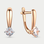 Серьги женские с фианитами из красного золота 585 пробы (арт. 009822-1102)