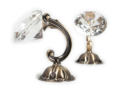 Р Штородержатель NМ08 КРИСТАЛЛ 12см СТ.ЗОЛОТО ПРОЗРАЧНЫЙ(2шт) 333