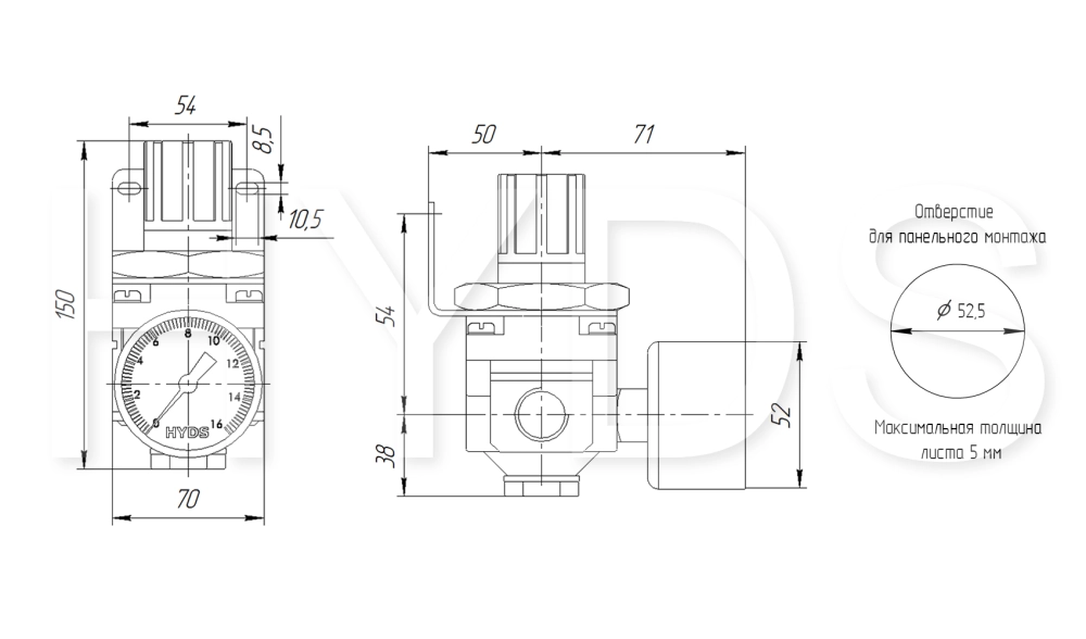AR4000-04 Регулятор давления G1/2, 10 бар