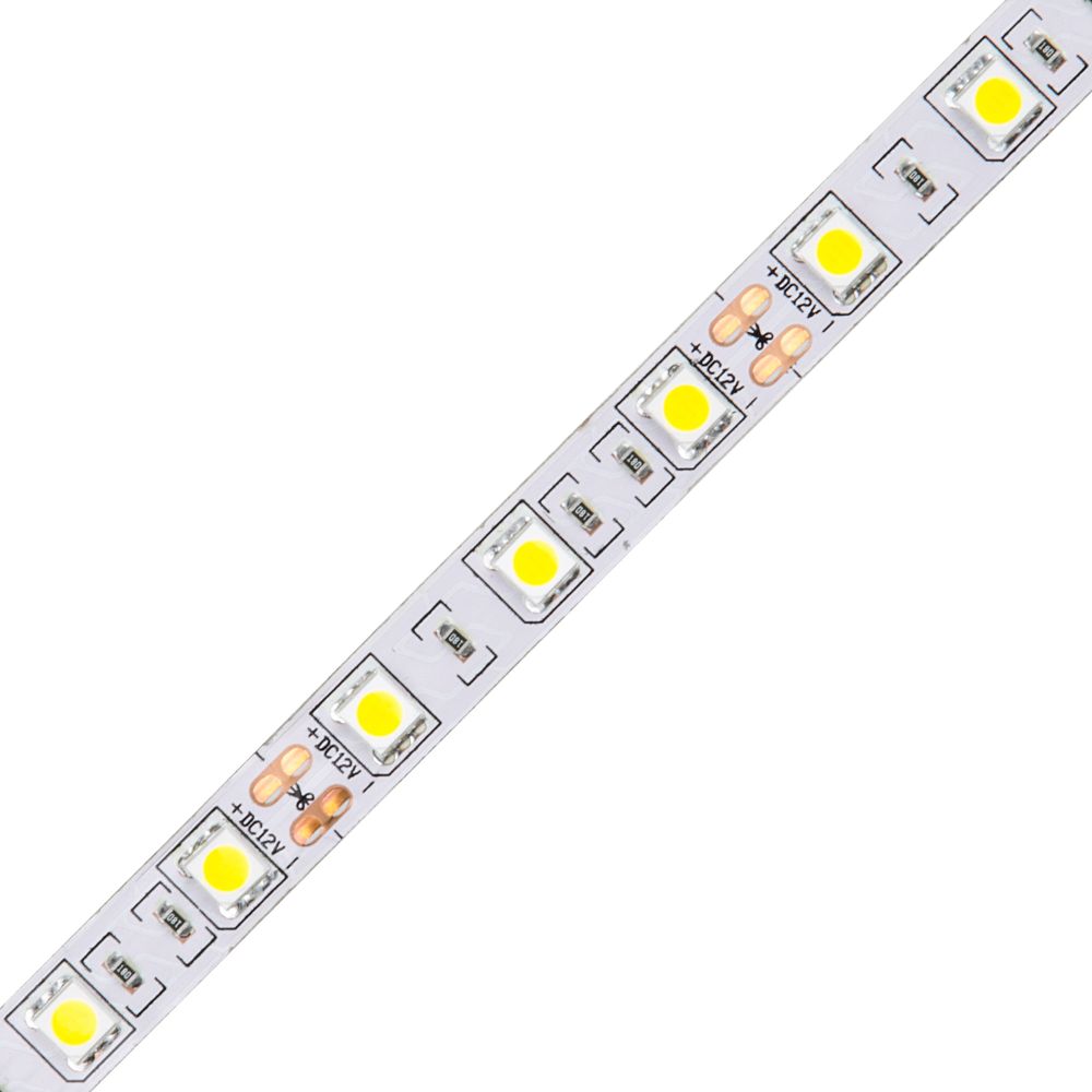 ULS-Q221 5050-60LED-m-10mm-IP20-DC12V-14.4W-m-5M-6500K Гибкая светодиодная лента на самоклеящейся основе. Катушка 5 м. в герметичной упаковке. Дневной свет6500K. ТМ Volpe.