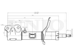 Амортизатор газовый передней подвески левый UNIO SAB-10210