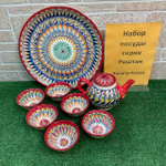 Набор Посуды Серия Риштан (красный)