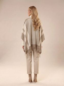 Пончо кашемир бежевое