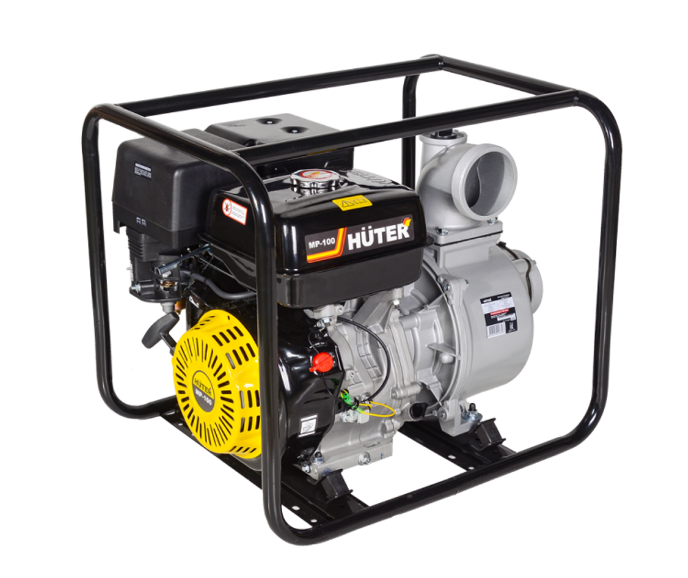 Мотопомпа HUTER MP-100, М/двиг 13л.с, бензин АИ-92, выс/под воды 30м, глуб/всас. 8м.