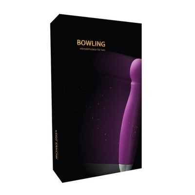 Вибратор, вибростимулятор для двоих Bowling (9 режимов) (Цвет: фиолетовый)