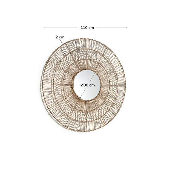 Зеркало из ротанга Viviana Ø110 см