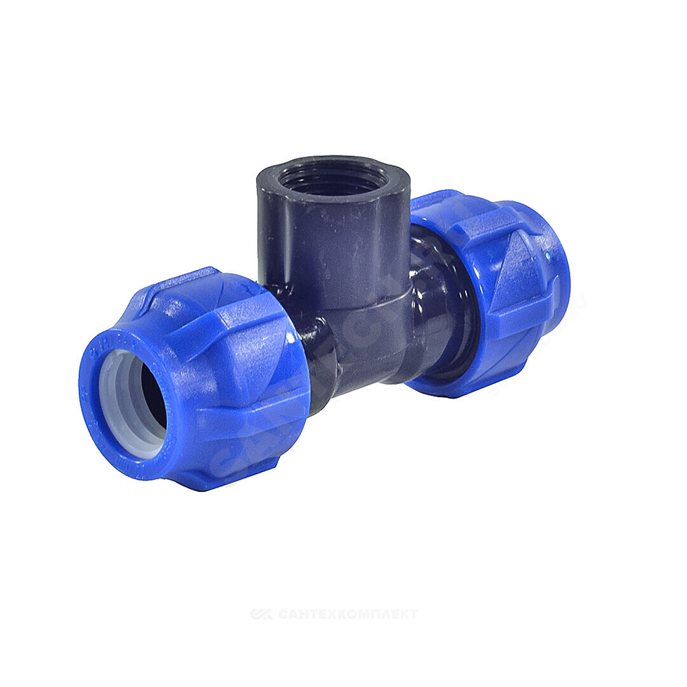 Тройник компрессионный ПЭ Дн 20х1/2"х20 ВР Ру16 VALFEX 1210012001220