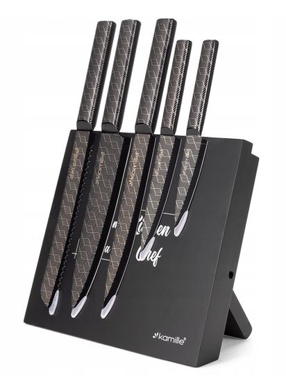 Набор ножей 6 предметов Kamille KM 7636 на магнитной подставке