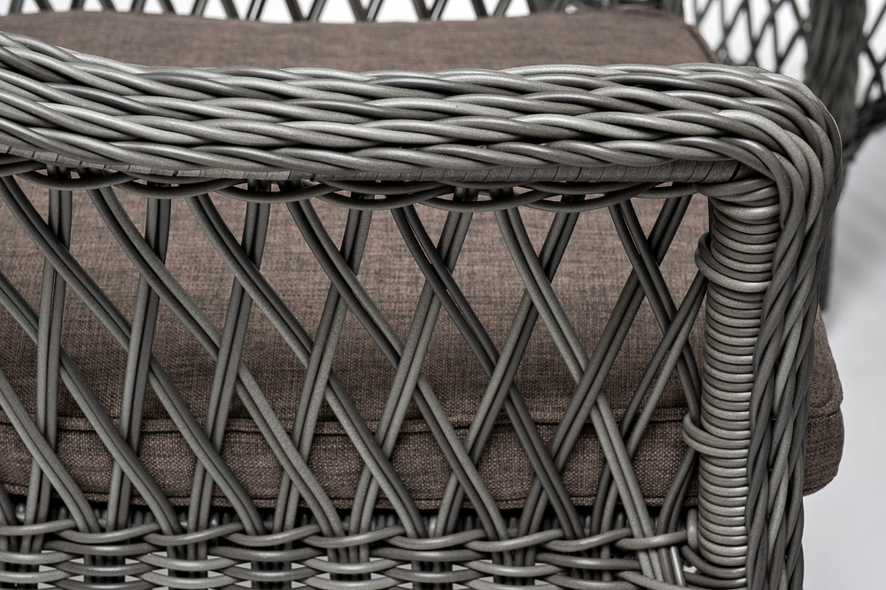 "Дольче" обеденная группа из искусственного ротанга, цвет графит