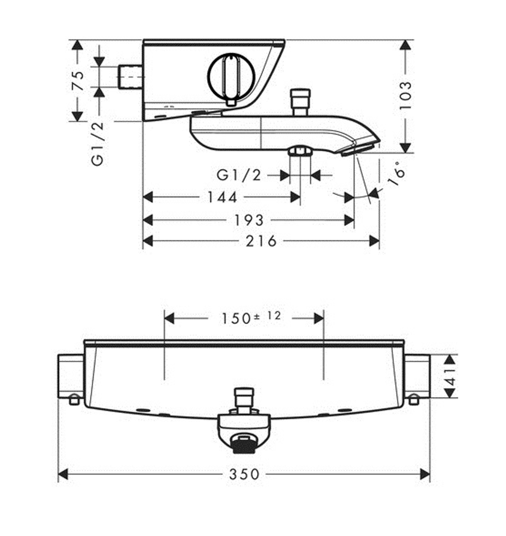 Термостат для ванны Hansgrohe 13141400 Ecostat Select