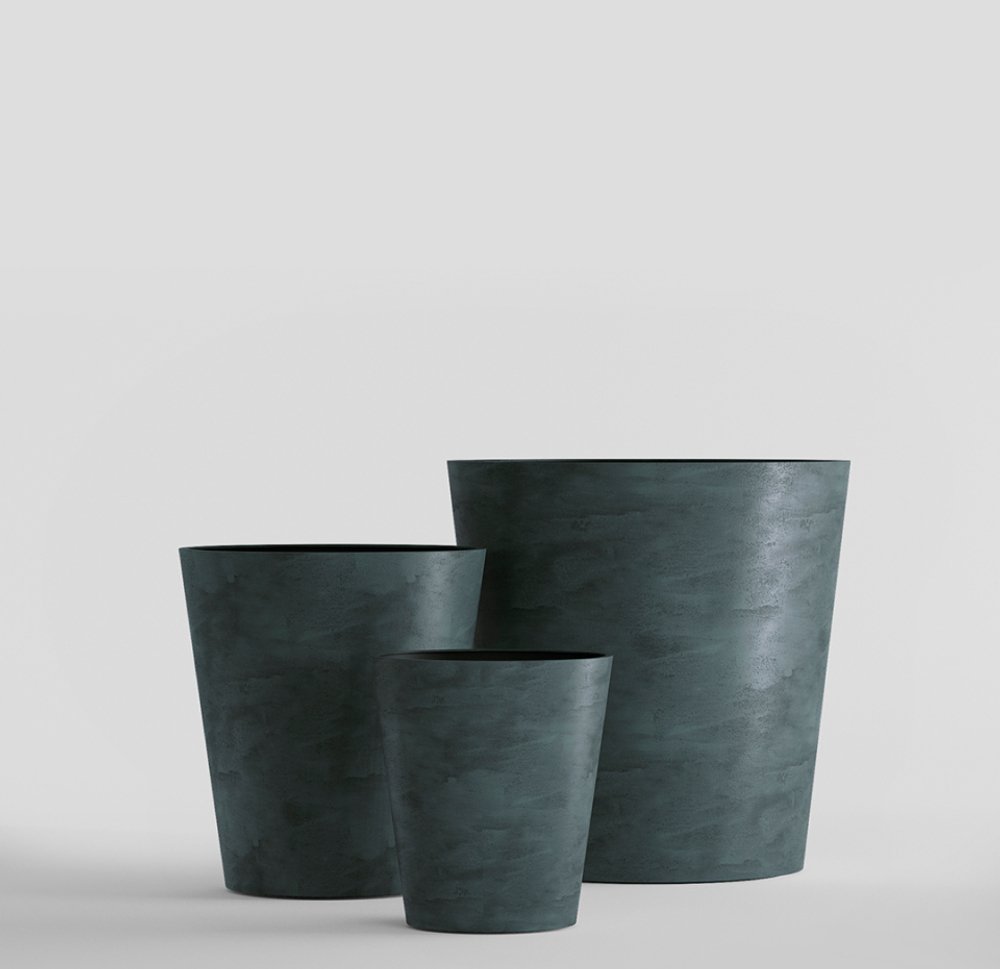 Кашпо, коллекция Concrete (Midnight), форма CRATER