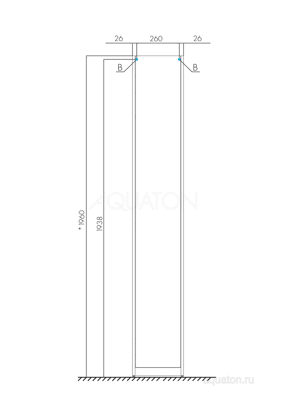 Шкаф - колонна AQUATON Лондри белая, узкая 1A260603LH010
