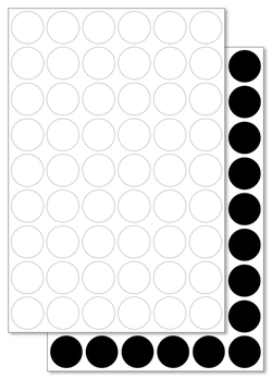 Набор цветных виниловых наклеек для упаковки и маркировки Policomprint S4 20 мм. 108 шт.