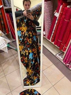 Плательно-костюмный шелковый бархат (Alta Moda for LV, 40%шелк/60%вискоза, Цветные разводы, 132)