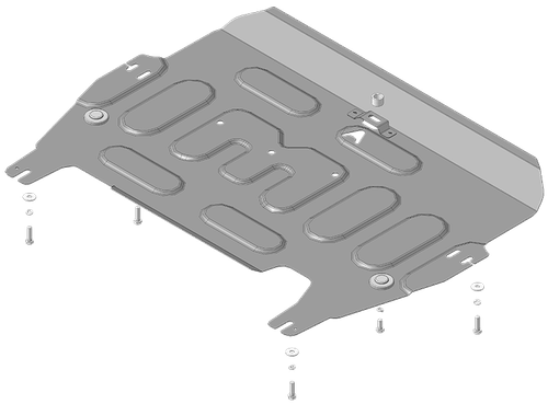 Стандартная Защита картера Двигателя, КПП. 1,5 мм, Сталь. для Haval H6 Coupe 2017-2020, Haval F7 2019-н.в., Haval H6 2015-2020, Haval F7x 2019-н.в., Haval M6 2023-н.в. АвтоСтандарт.53105