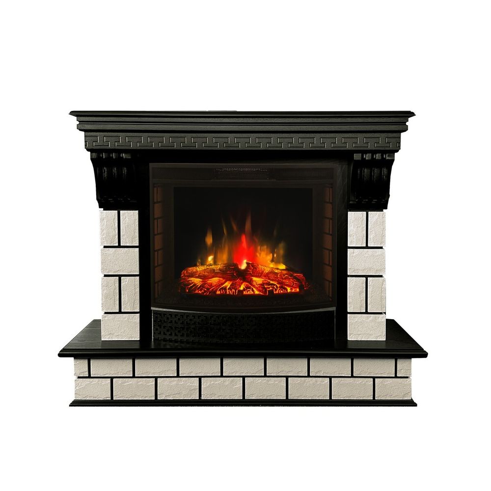 Электрокамин RealFlame Castle 25,5 AO античный дуб с очагом Evrika 25,5 LED