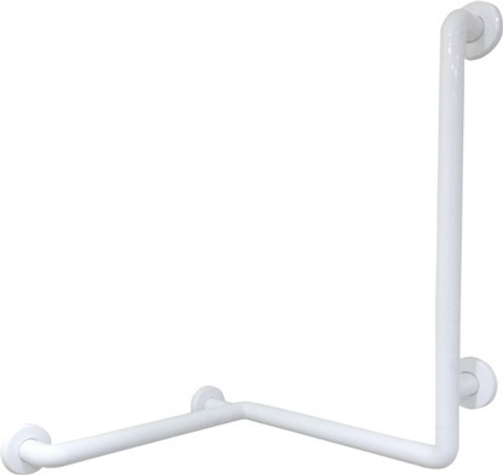 Поручень угловой 4 точки опоры левый алюминий NOFER 15049.NBA белый