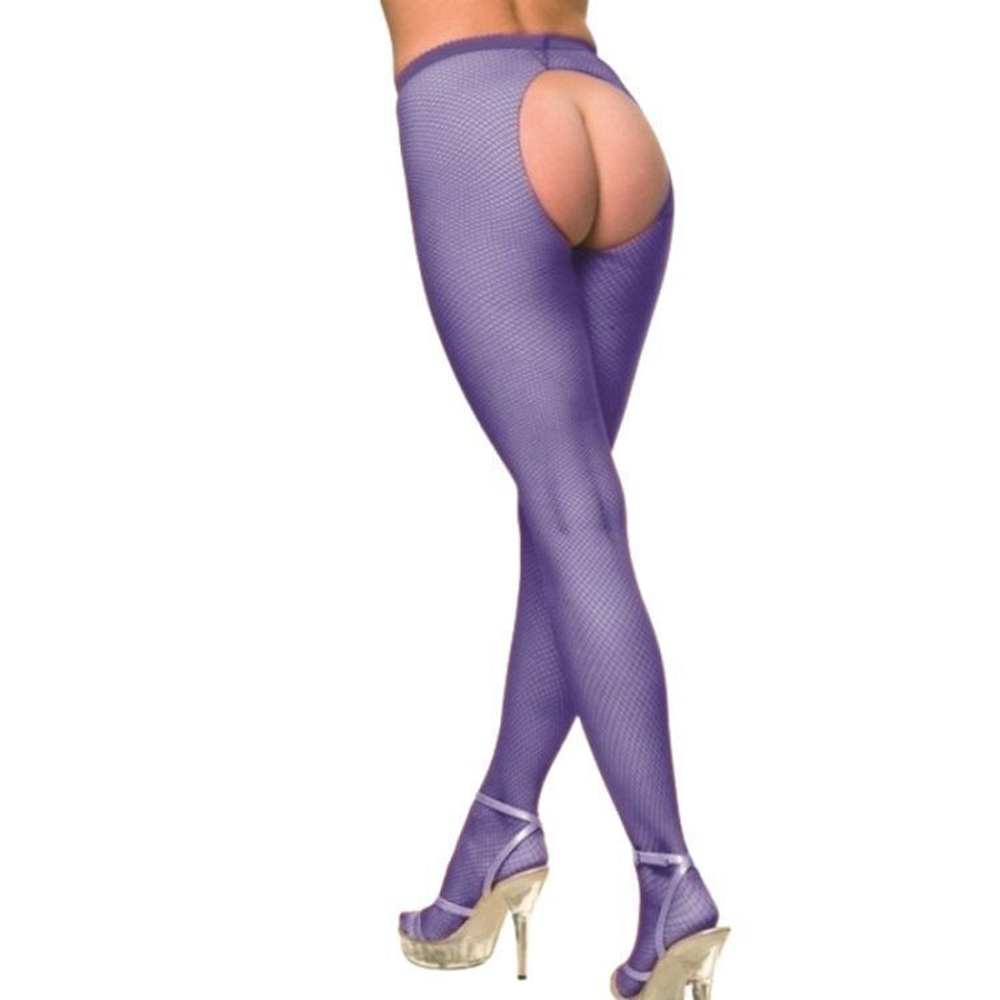 Колготки в мелкую сетку с открытыми ягодицами (Размер: S-M-L) (Цвет: бирюзовый)