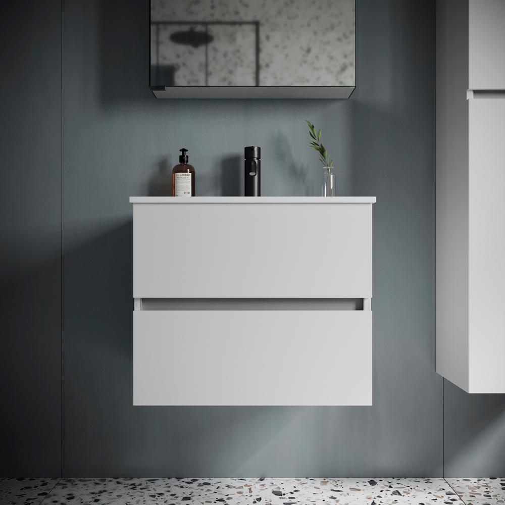 Тумба с раковиной Sancos Urban, 59 см., ламинат белый, UR60W