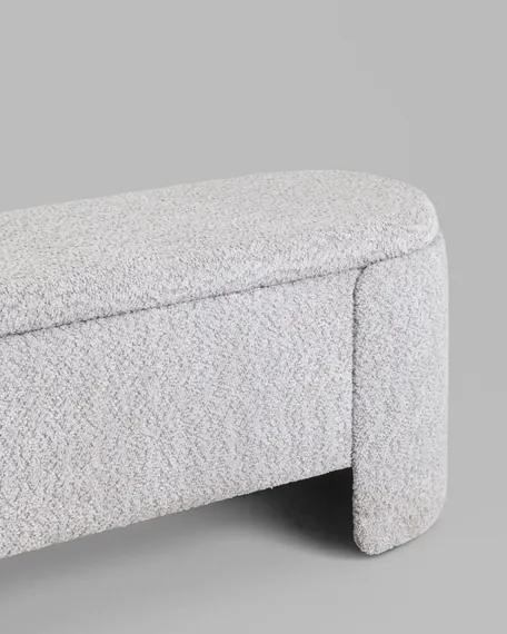 Банкетка Taks с местом для хранения букле светло-серый