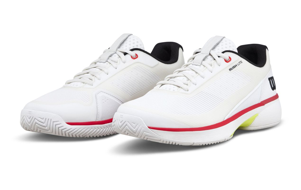 Мужские кроссовки теннисные Wilson Rush Lite 5 - white/black/infrared