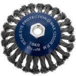 Щетка коническая 125 мм/М14 для УШМ, проволока сталь крученая Yoko