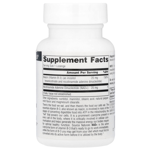 Source Naturals, NAD+, коферментированный витамин B3, 30 пастилок