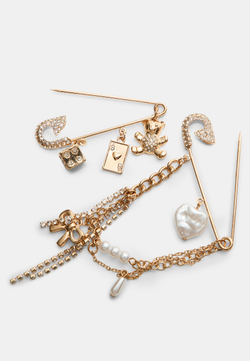 Stradivarius Набор из двух брошей, золотой