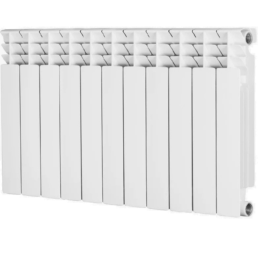 Радиатор алюминиевый Radena R 500 боковое подключение белый 12 секций