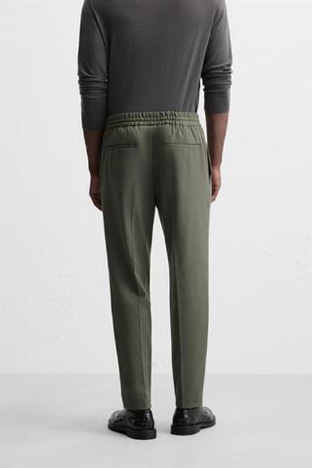 ZARA БРЮКИ-ДЖОГГЕРЫ КОМФОРТНОЙ ПОСАДКИ, ТЕМНЫЙ ХАКИ