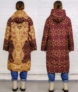 Двустороннее пальто-парка, по мотивам русского золотного шитья в церковных одеяниях