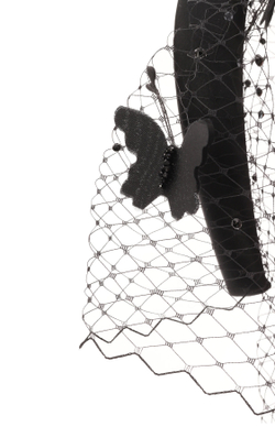 Вуаль с шелковыми бабочками на объемном ободке