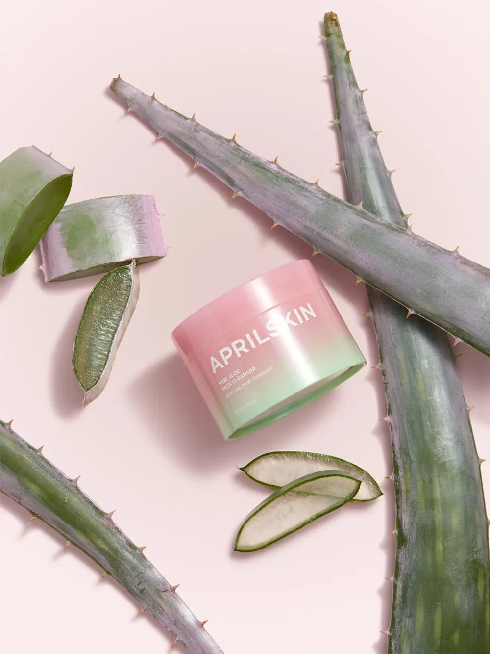 APRILSKIN Двухфазное средство: очищающий бальзам и пенка c розовым алоэ Pink Aloe Pack Cleanser 120 гр