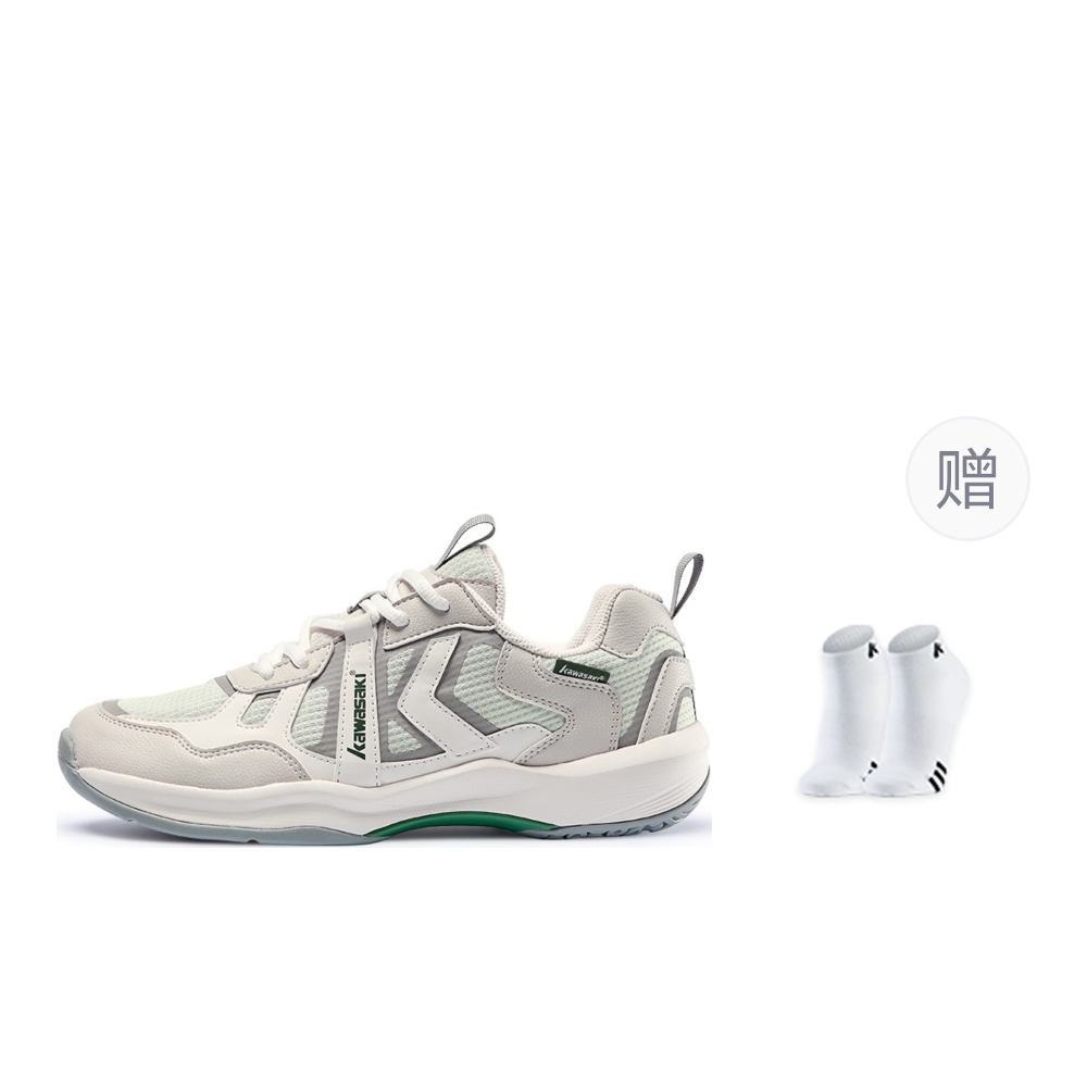 Kawasaki Glory Series Cushioning Lightweight Low top Badminton Shoes Unisex Stone Gray