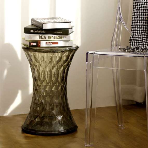 Дымчатый прозрачный табурет Stone | Marcel Wanders | Купить в Hallberg.ru