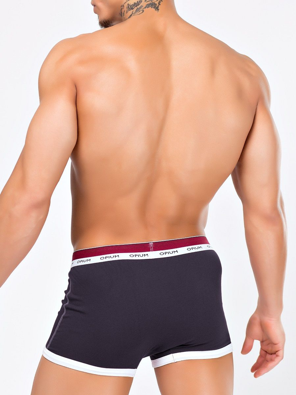 Яркие мужские боксеры с контрастным кантом (Размер: L) (Цвет: малиновый)