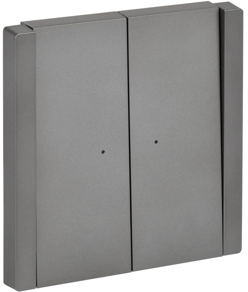 FORTE&PIANO Выключатель 2-клавишный проходной с индикацией 10А FP508 сталь IEK