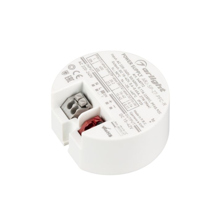 Блок питания Arlight ARJ-SP-27-PFC-R (27W, 15-42V, 0.6-0.65A) 048772
