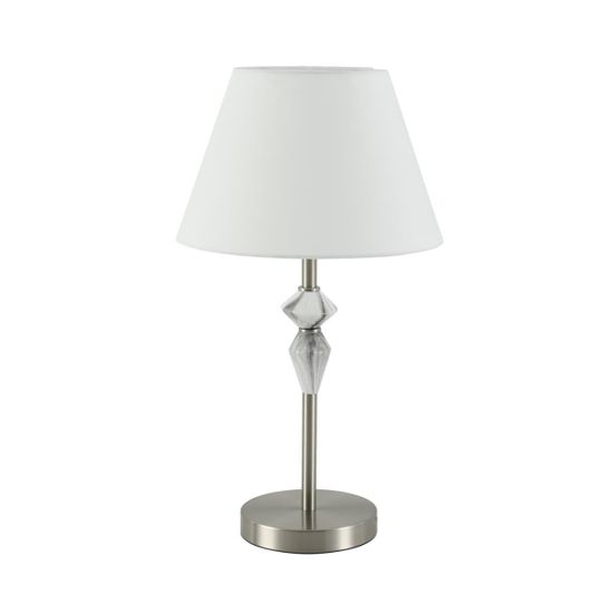8274/1T CLASSI никель/белый/серый, металл/керамика/ткань Настольная лампа Е14 1*40W 220V VERMONT