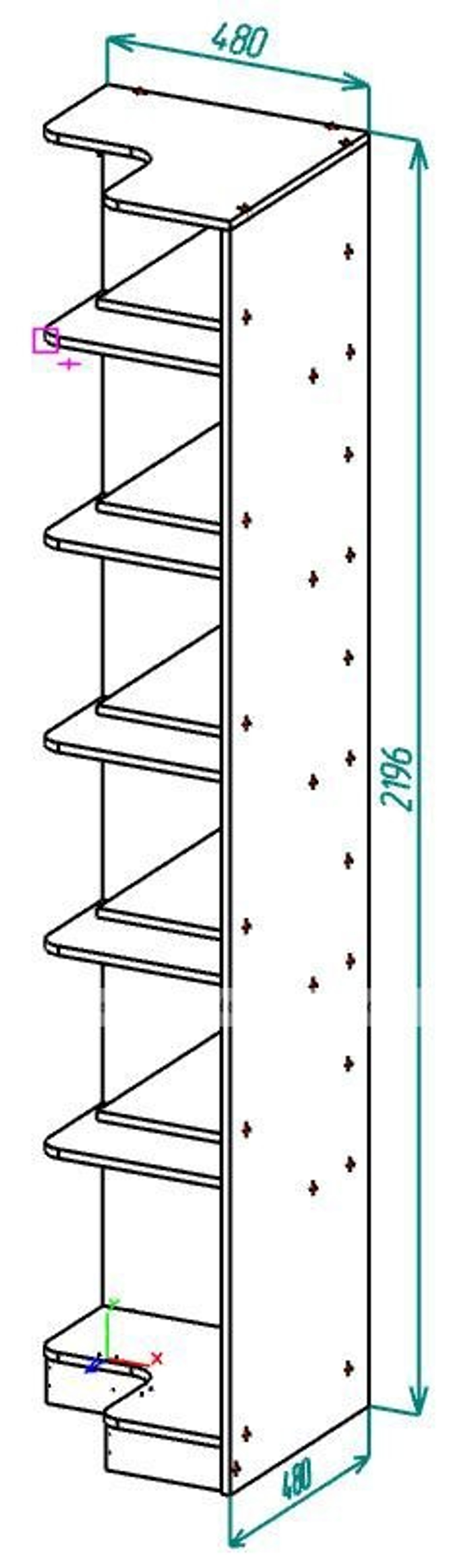 София -7 Угловой стеллаж