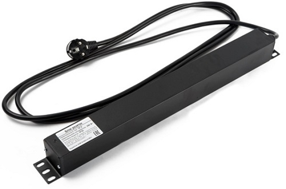 Блок розеток 19", 6 розеток Hyperline SHE19-6SH-2.5EU